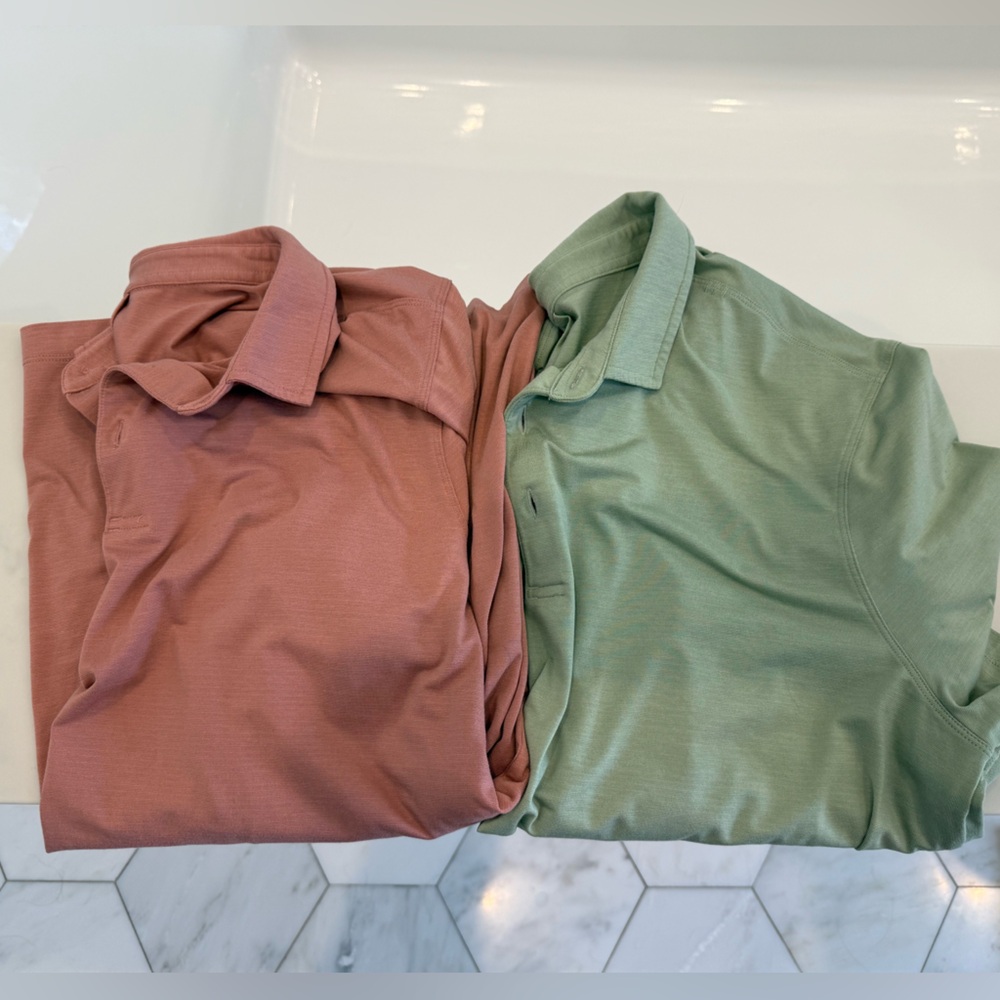 Lululemon polos pink and green
